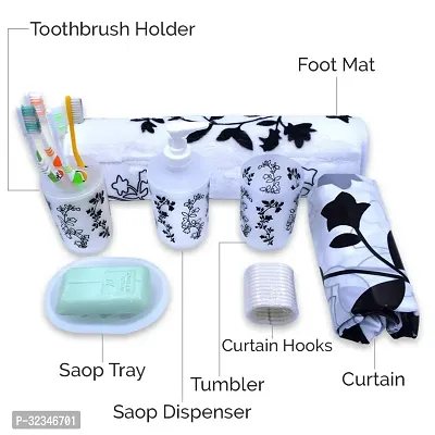 Useful Plastic Printed Bathroom Accessories Set-thumb3