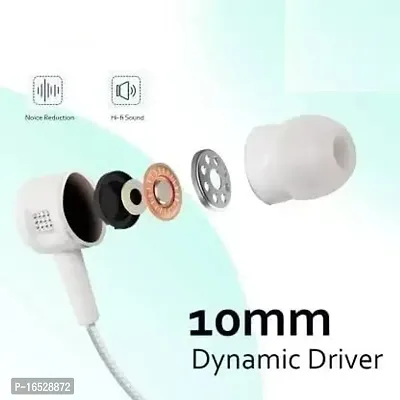 Earphones with HD Sound Quality Wired Headset (White, in The Ear)