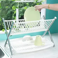 Stainless Steel 2 Tier Kitchen Foldable Dish Rack-thumb3