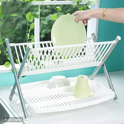 Stainless Steel 2 Tier Kitchen Foldable Dish Rack-thumb4