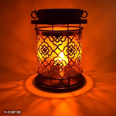 Style Candle Lantern Metal and Glass Lamp-thumb0