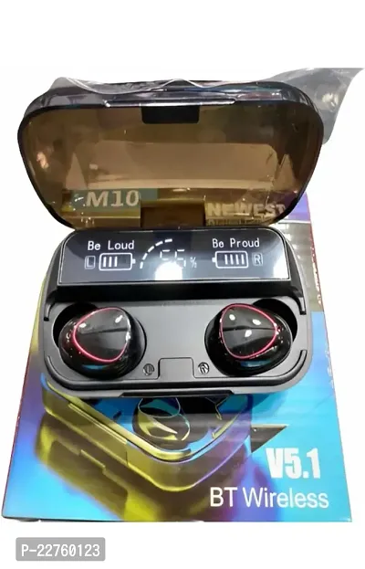 New BoomX M10 TWS Bluetooth Earphone Charging boxwireless Earbuds Stereo Sports Waterproof with Microphone True Wireless Bluetooth Headset (Black)