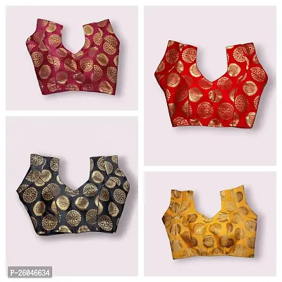 Trendy padded traditional blouses (pack of 4)-thumb0