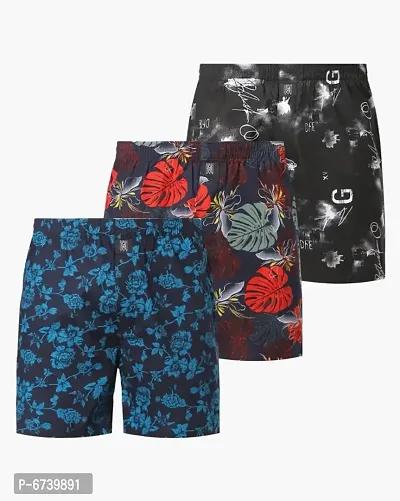 Buy Joven Men Printed Boxer Pack of 3 Shorts Online at Best Prices