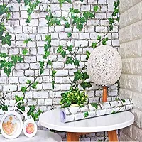 Brick leaf pattern designed decorative white wallpaper sticker for wall decoration (500 x 45 cm)-thumb3