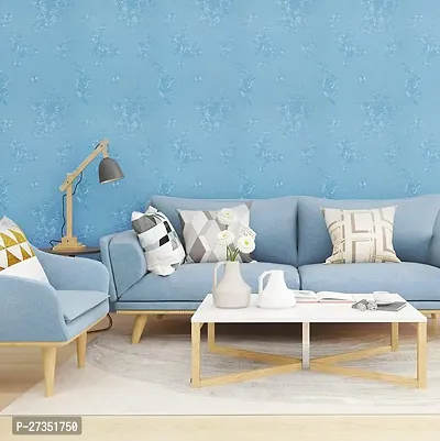 Blue Flower designed decorative blue wallpaper sticker for wall decorati-thumb5
