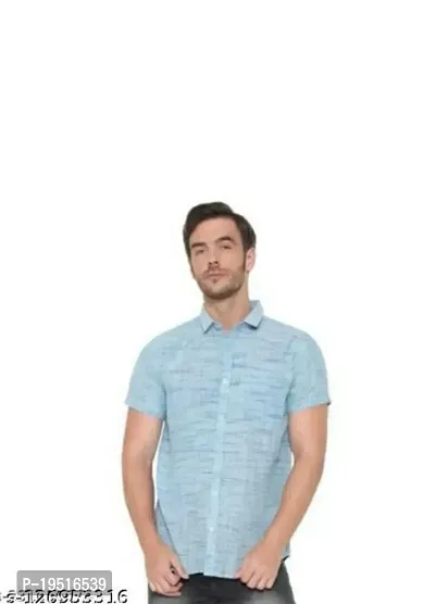 Stylish Fancy Cotton Short Sleeves Casual Shirts For Men-thumb0