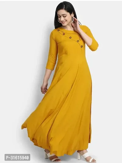 Women Solid Viscose Rayon Anarkali Kurta-thumb5