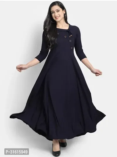 Women Solid Viscose Rayon Anarkali Kurta-thumb0