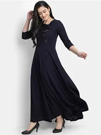 Women Solid Viscose Rayon Anarkali Kurta-thumb3