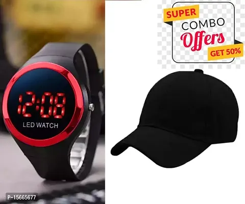 Sports Round Digital Apple with BTS Cap (Pack of 2) High Selling Combo for Boys, Sports wear watches, Casual wear watches, Combo for men, Classy Digital Apple watch with Sports Cotton Adjustable Cap.