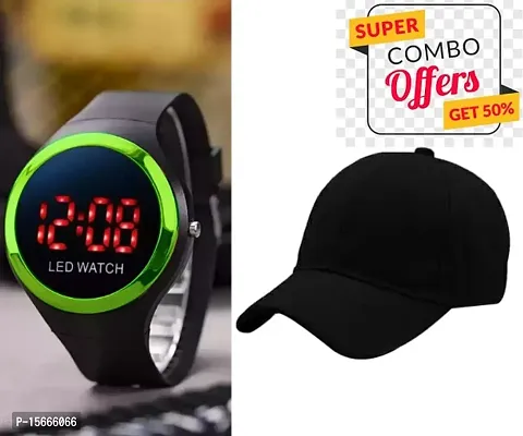 Sports Round Digital Apple with BTS Cap (Pack of 2) High Selling Combo for Boys, Sports wear watches, Casual wear watches, Combo for men, Classy Digital Apple watch with Sports Cotton Adjustable Cap.