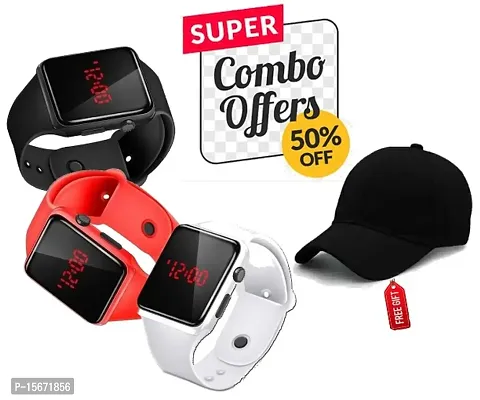 Silicon Band Combo+ Baseball Cap (Pack of 4) Hot Selling Latest Combo for Boys  Girls, Multicolor Bands, Adjustable Cotton Cap,Combo for Kids.