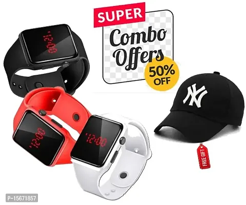 Silicon Band Combo+ Baseball Cap (Pack of 4) Hot Selling Latest Combo for Boys  Girls, Multicolor Bands, Adjustable Cotton Cap,Combo for Kids.