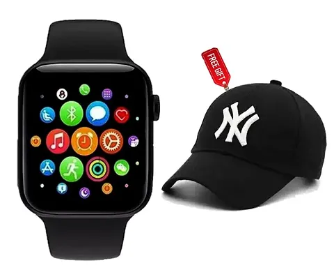 T500 Smart watch with BTS Cap (Pack of 2) Latest Trending combo for Boys  Girls, Smart watch with Great Features, Summer Caps, Adjustable Cotton Caps, Special combo for Siblings  Friends.