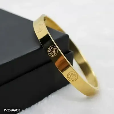 OM Round Kada For Boys  Men, Round Kada, Golden kada, Artificial Gold plated Bracelet-thumb0