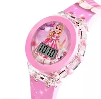 JD-Pk Pink WATCH for girls BARBIE kids light glowing watch with silicone strap Multicolor LED digital light kids watch {3-9 Year - PINK}-thumb1