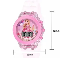 JD-Pk Pink WATCH for girls BARBIE kids light glowing watch with silicone strap Multicolor LED digital light kids watch {3-9 Year - PINK}-thumb2