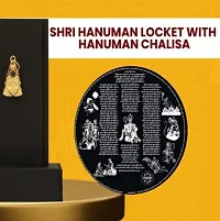 GOLD Shri Hanuman Chalisa Yantra Locket/Pendant Yantra/Kavach for Bring Prosperity, Peace, Good Luck and Protect from Enemies with Chalisa Printed On Optical Lens with Gold Plated Chain for Men/Women-thumb1