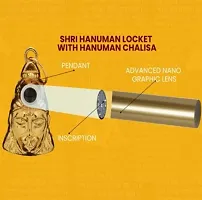 GOLD Shri Hanuman Chalisa Yantra Locket/Pendant Yantra/Kavach for Bring Prosperity, Peace, Good Luck and Protect from Enemies with Chalisa Printed On Optical Lens with Gold Plated Chain for Men/Women-thumb2
