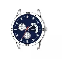 Men's Classy Blue Dial Silver Metal Wrist Watch for Men (Casual + Formal + Party wear) Watch.-thumb3