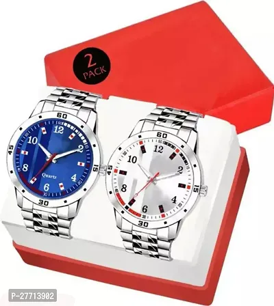 Classy Stylish Silver (Casual + Formal + Party wear )Watch Combo (Pack of 2)