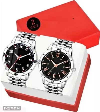 Men's Trending Special Silver Wrist Watch Combo (Pack of 2) Casual + Formal + Partywear Watch Combo
