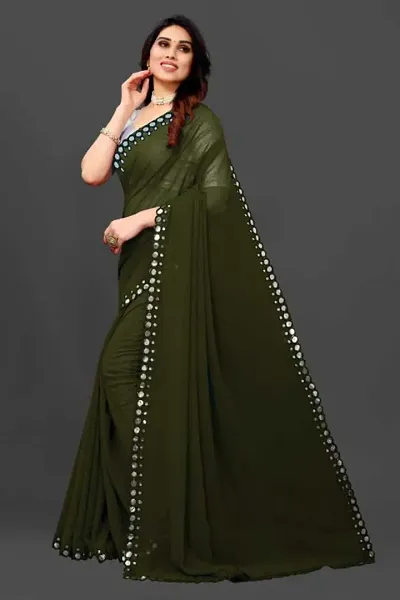 Elegant Georgette Saree with Blouse piece 