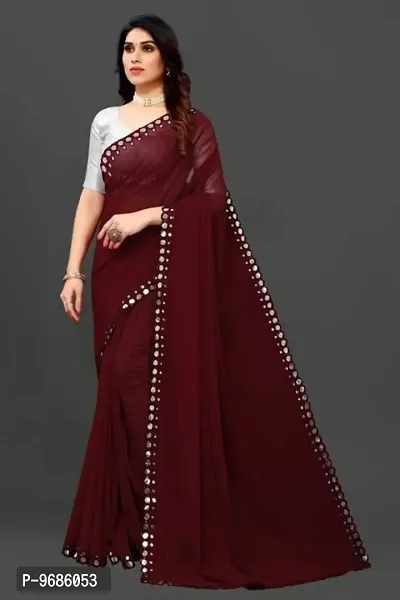 Classic Georgette Lace Work Saree with Blouse piece