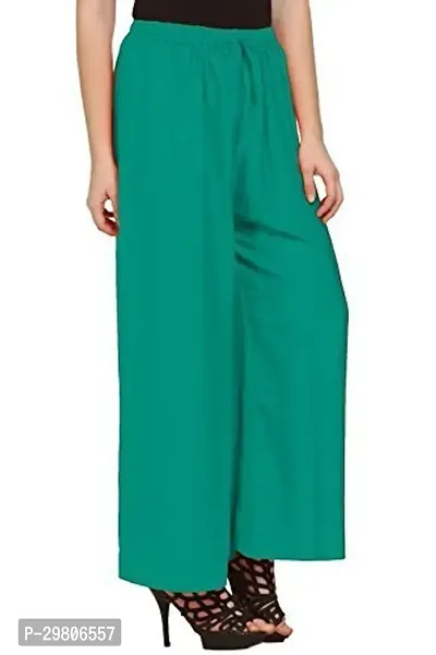 Stunning Green Rayon Solid Palazzo For Women-thumb2