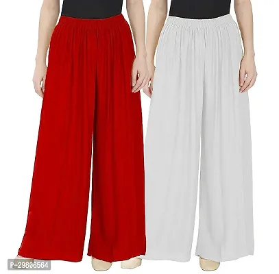 Stunning Rayon Solid Palazzo For Women- Pack Of 2-thumb0