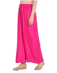 Stunning Pink Rayon Solid Palazzo For Women-thumb2