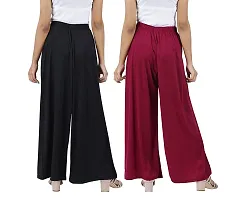 Stunning Rayon Solid Palazzo For Women- Pack Of 2-thumb2