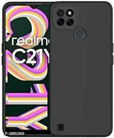 Realme C21 Exculsive Silicon Candy with Anti Dust Plugs Shockproof Slim Back Cover Case for Realme C21 Black-thumb0