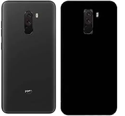 Poco F1 Back Cover Camera Bump Protection Stylish Matte Silicon Flexible All Side Shock Proof Rubberised Case for Poco F1 Black