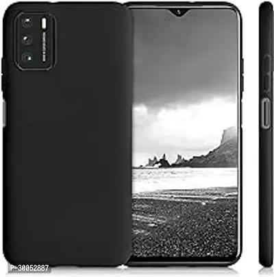 Premium Matte Finish Soft Rubberised Back Case Cover for Poco M3Black