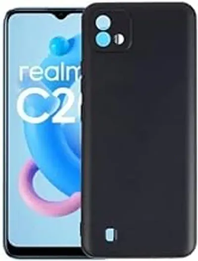 Realme C20 Back Cover Camera Bump Protection Stylish Matte Silicon Flexible All Side Shock Proof Rubberised Case for Realme C20 Black