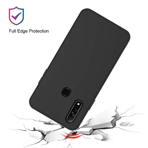 Oppo A31 Exculsive Silicon Candy with Anti Dust Plugs Shockproof Slim Back Cover Case for Oppo A31 Black