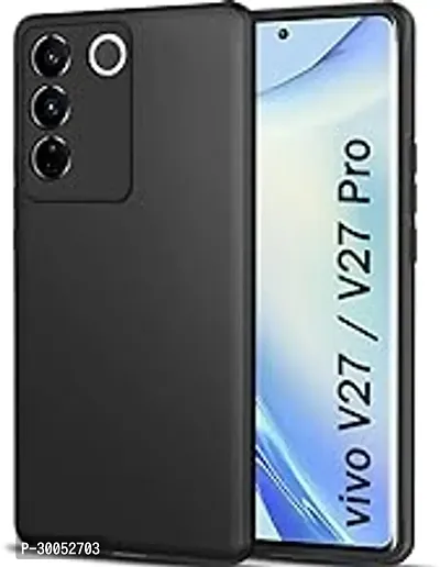 vivo V27 Pro 5G Back Cover Candy Camera Bump Protection Stylish Matte Silicon Flexible All Side Shock Proof Rubberised Case for vivo V27 Pro 5G Black-thumb0