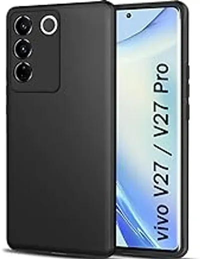 AARERED Back Cover with Dual Protection for Vivo V27/Vivo V27 Pro Plain Black Matte Finish