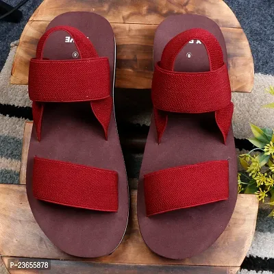 Stylish Maroon EVA Solid Comfort Sandals For Men-thumb0