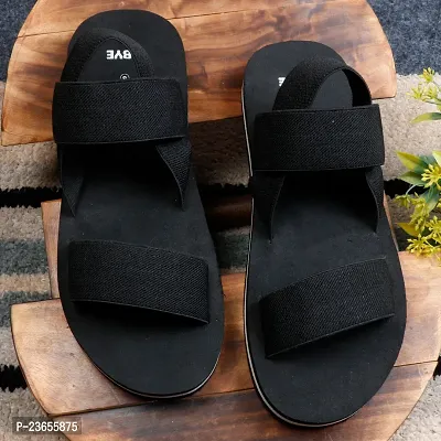 Stylish Black EVA Solid Comfort Sandals For Men-thumb0