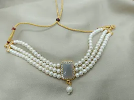 Shimmering Kundan Pearl Zirconia Jewellery Set  For Women-thumb1