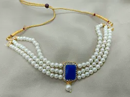 Shimmering Kundan Pearl Zirconia Jewellery Set  For Women-thumb1