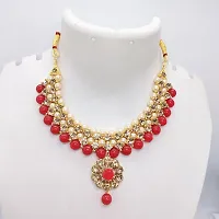 Shimmering Alloy Kundan Pearl Jewellery Set For Women-thumb2