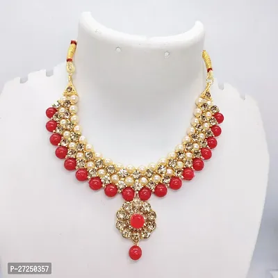 Shimmering Alloy Kundan Pearl Jewellery Set For Women-thumb3