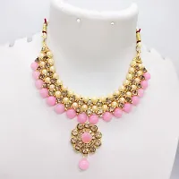 Shimmering Alloy Kundan Pearl Jewellery Set For Women-thumb2