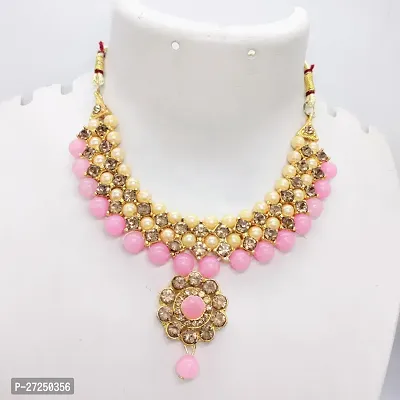 Shimmering Alloy Kundan Pearl Jewellery Set For Women-thumb3