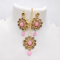 Shimmering Alloy Kundan Pearl Jewellery Set For Women-thumb1