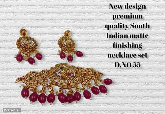 Traditional Alloy Maroon Jewellery Set For Women